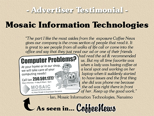 Mosaic Information Technologies testimonial in Coffee News