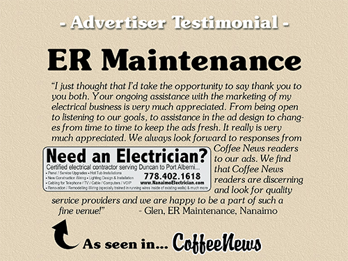 ER Maintenance testimonial in Coffee News