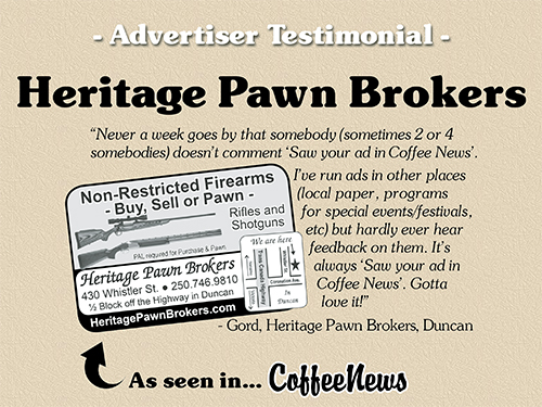 Heritage Pawn Brokers testimonial in Coffee News