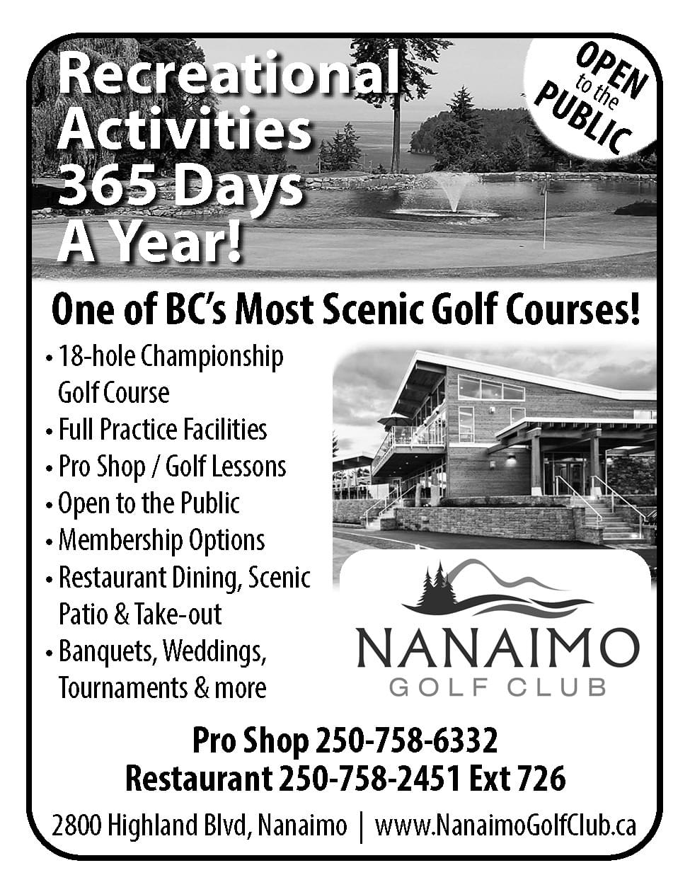 Nanaimo Golf Club Ad in Coffee News