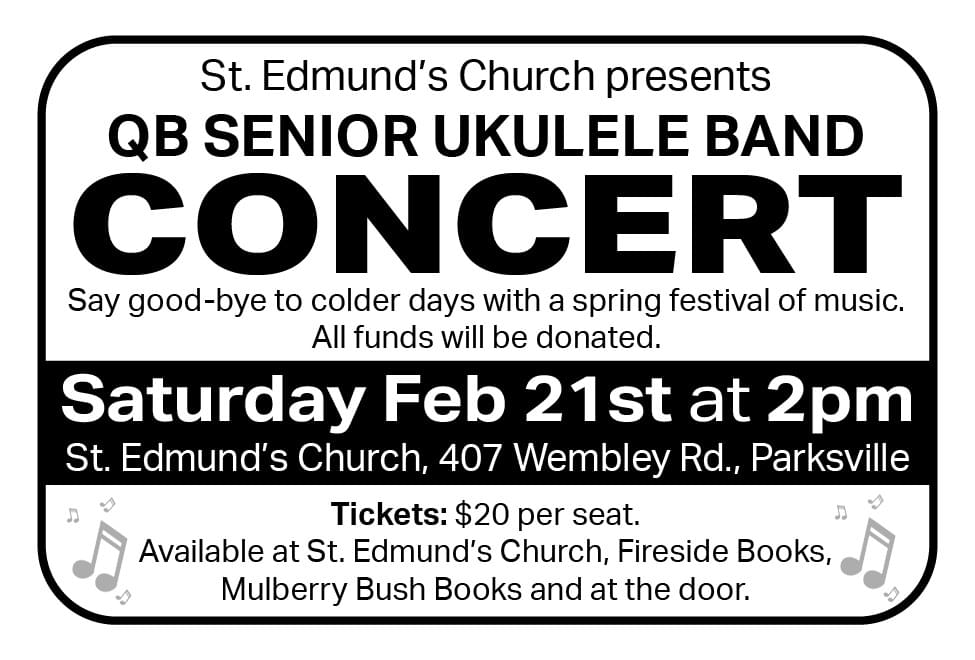 St Edmund's Church Concert Feb 21 2026 Parksville BC Ad in Coffee News Nanaimo Parksville Duncan Qualicum Beach Ladysmith Cowichan