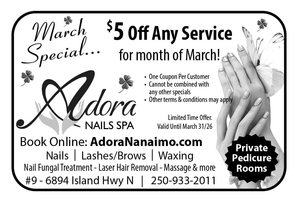 Adora Nails Spa Nanaimo Nails Lashes Brows Waxingad in Coffee News