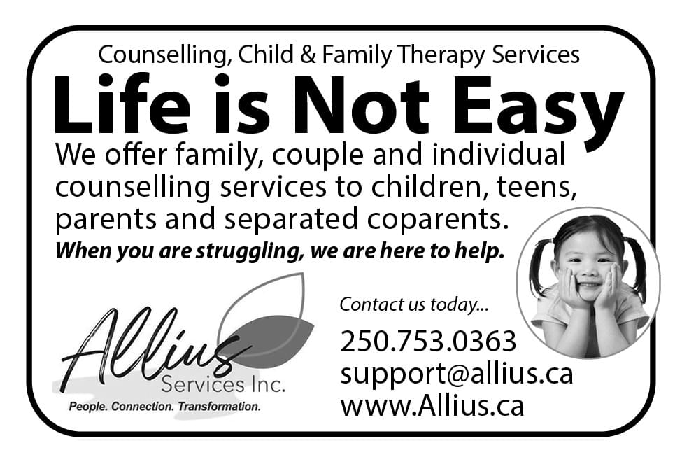 Allius Services Family Counselling Nanaimo BC Ad in Coffee News
