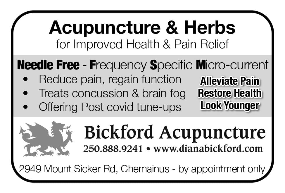 Bickford Acupuncture Chemainus Ad in Coffee News