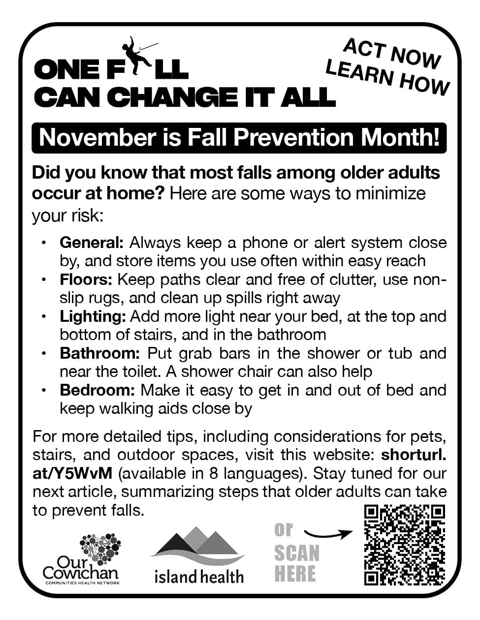 November is Fall Prevention Month Duncan BC Nov 4 2024 ad in Coffee News 