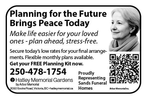 Hatley Memorial Gardens Free Planning Kit Langford BC Ad in Coffee News