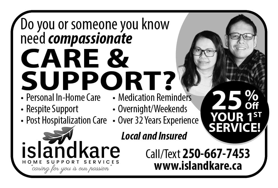 IslandKare Home Support Service Nanaimo Parksville Qualicum July 2024 Ad in Coffee News