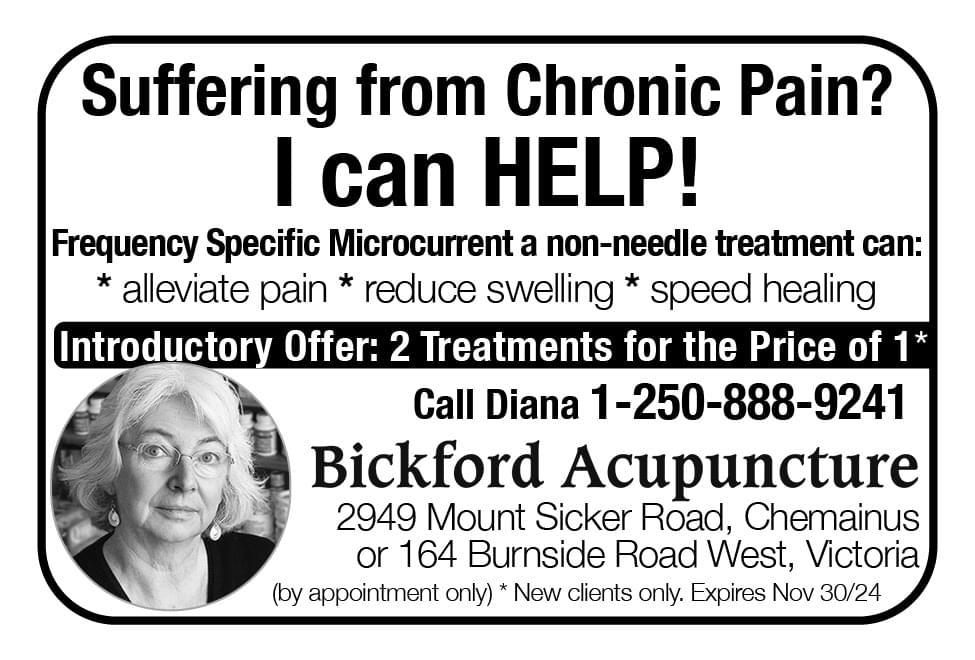 Bickford Acupuncture Chemainus Ad in Coffee News