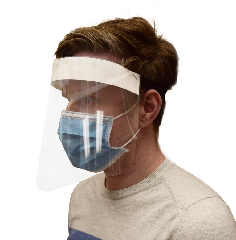 Covid-19 graphics, face shields, masks