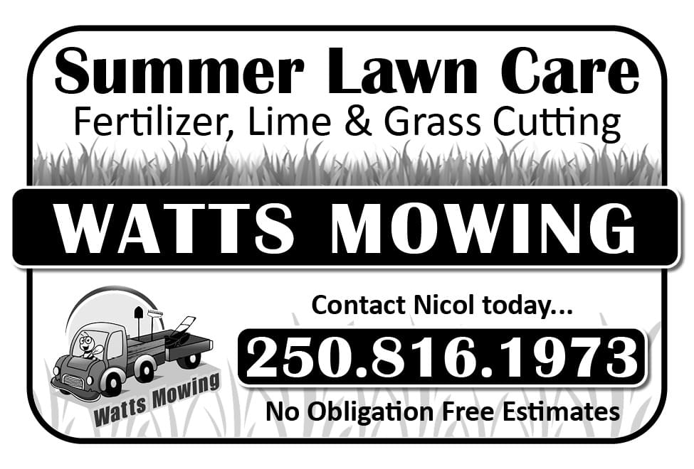 Watts Mowing Ad in Coffee News