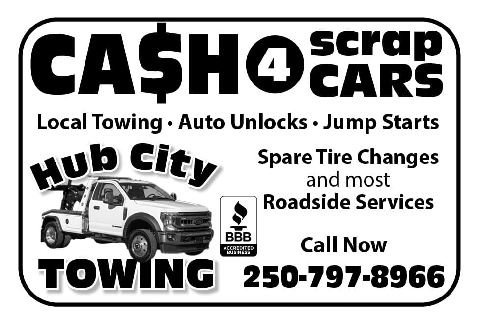 Hub City Towing Ad in Coffee News
