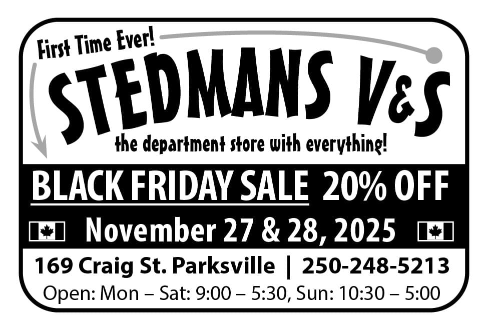 Stedmans Variety Store Parksville's Family Department Store Ad in Coffee News