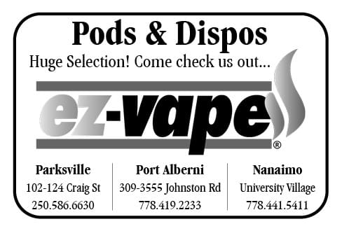 EZ-Vape Parksville and Port Ablerni Ad in Coffee News