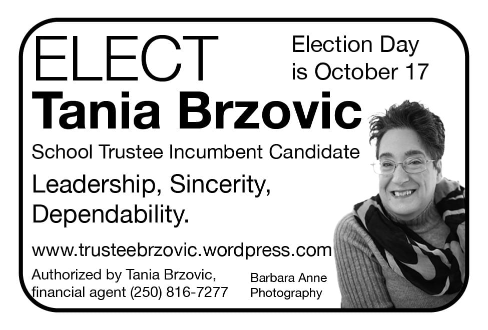 ELECT  Tania Brzovic  School Trustee Incumbent Candidate 2026 Ad in Coffee News