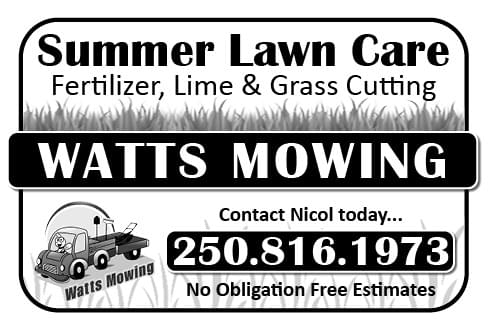 Watts Mowing Ad in Coffee News