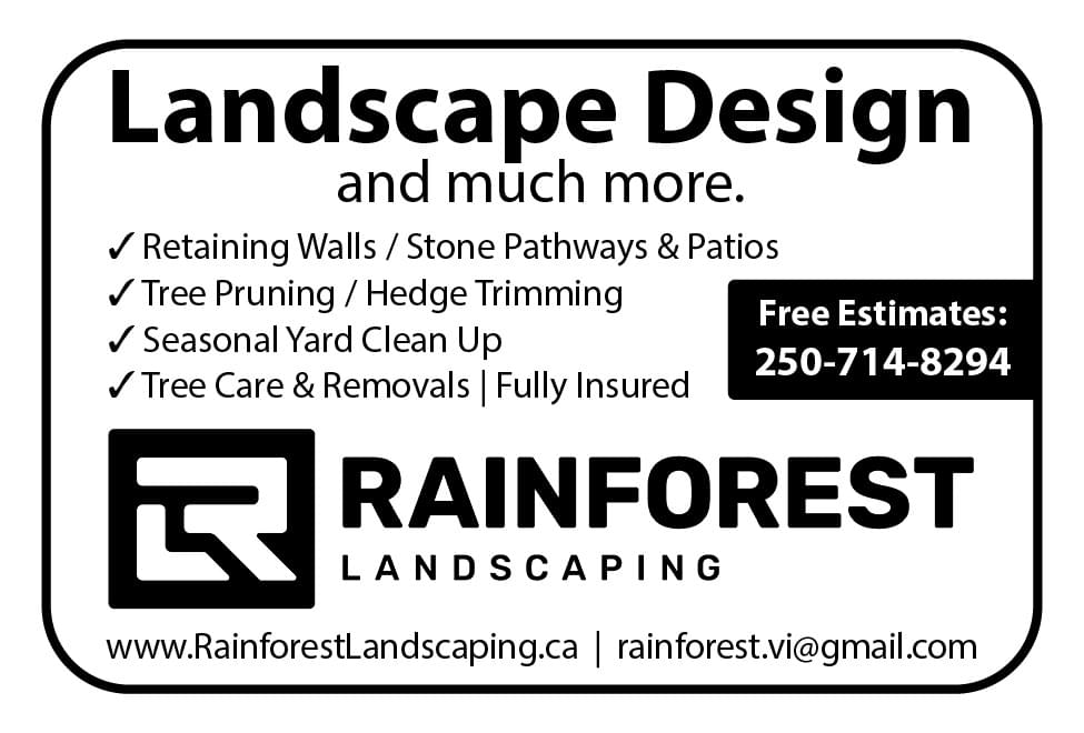 Rainforest Landscaping Nanaimo BC Ad in Coffee News