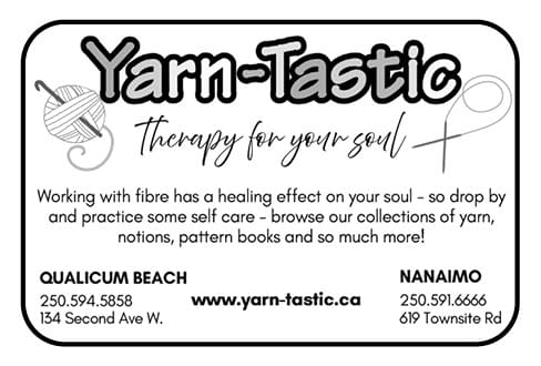 Yarn-Tastic Qualicum Beach Nanaimo BC ad in Coffee News
