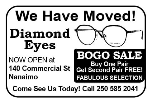 Diamond Eyes Optical Nanaimo BC Ad in Coffee News