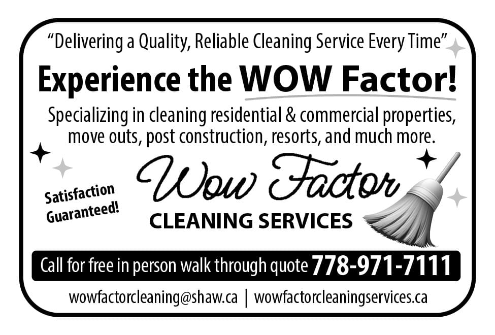 Wow Factor Cleaning Services Nanaimo BC Ad in Coffee News