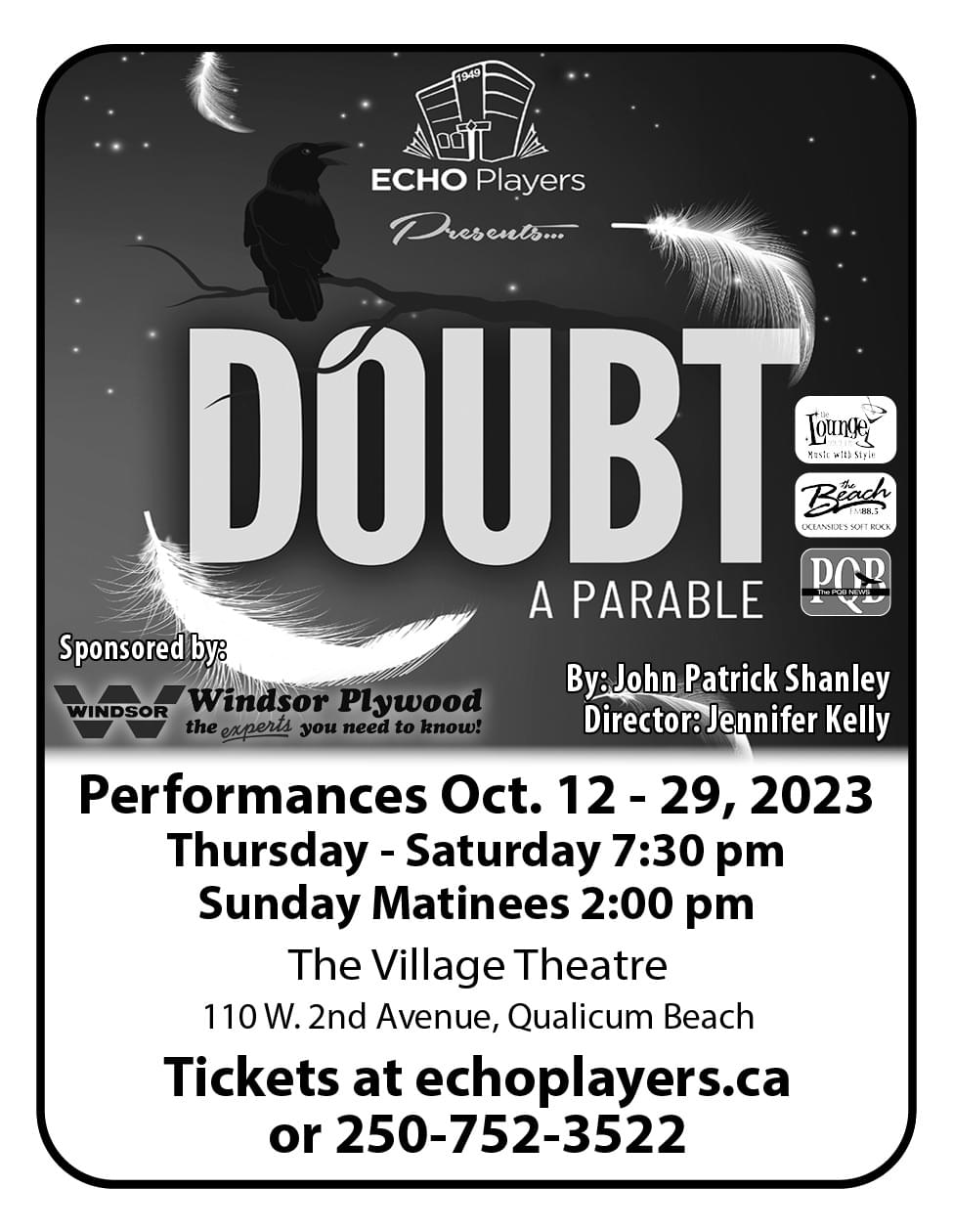 Echo Players presents Doubt September Ad in Coffee News