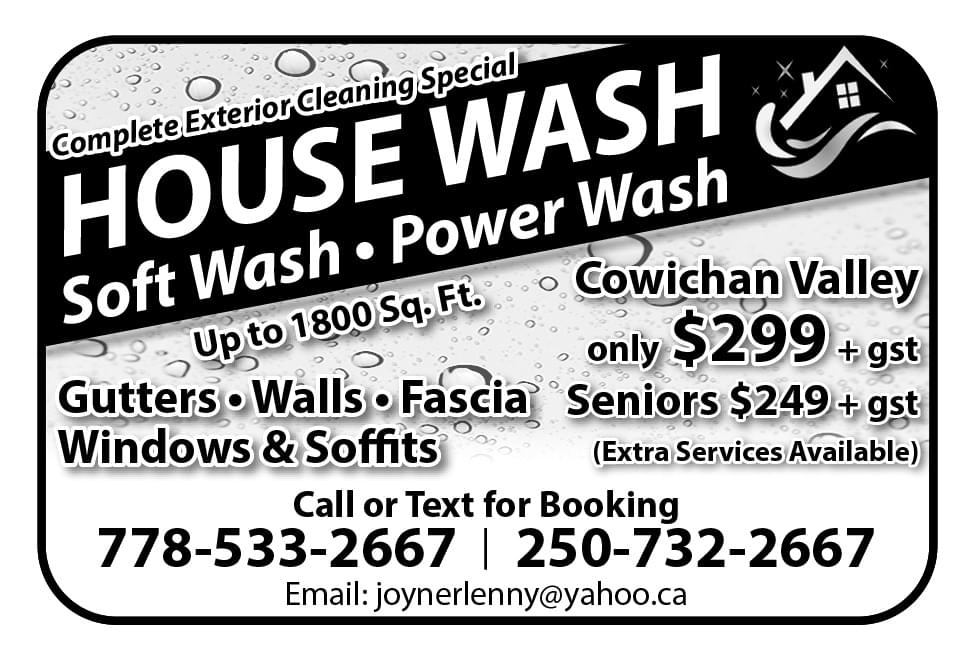 Cowichan Valley pressure washing Ad in Coffee News