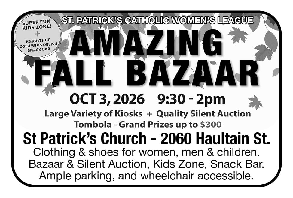 St Patrick's Catholic Women's League Fall Bazaar Ad in Coffee News