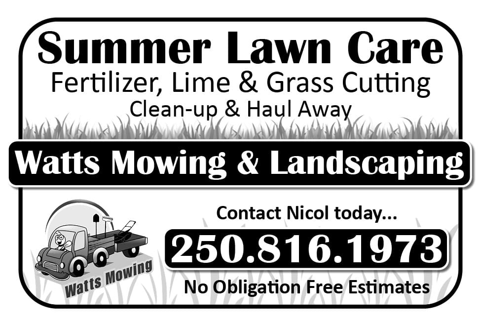 Watts Mowing Ad in Coffee News