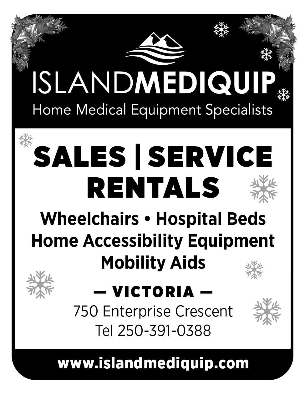 Island Mediquip Home Medical Equipment Specialists Ad in Coffee News