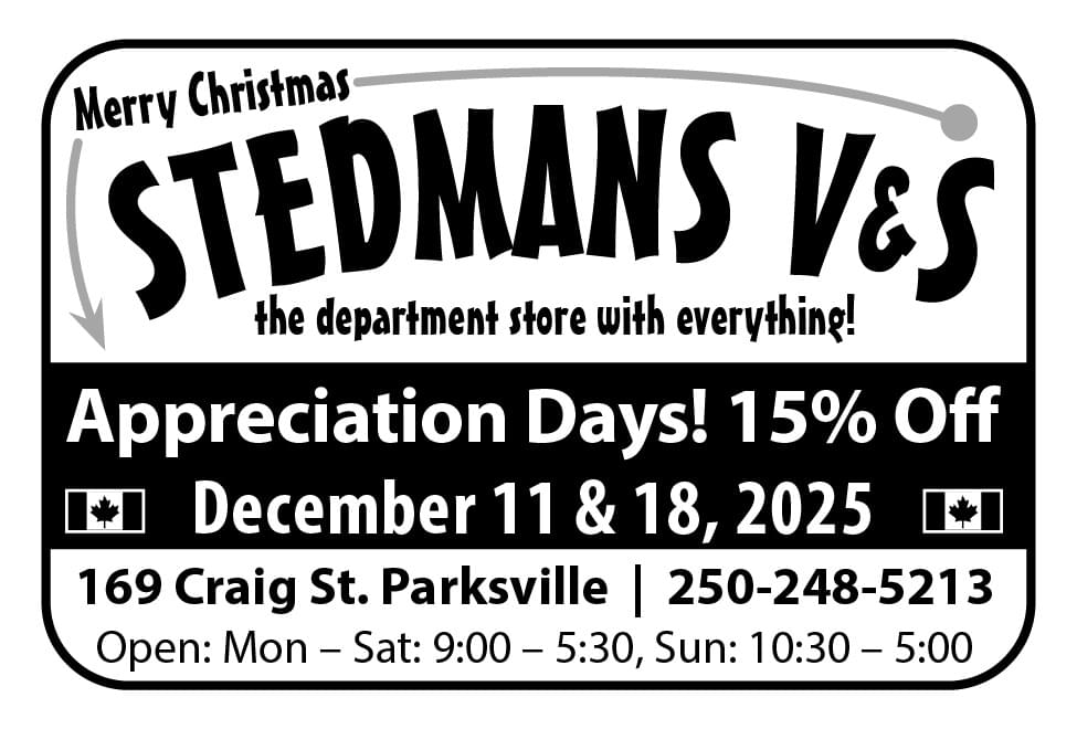 Stedmans Variety Store Parksville's Family Department Store Ad in Coffee News