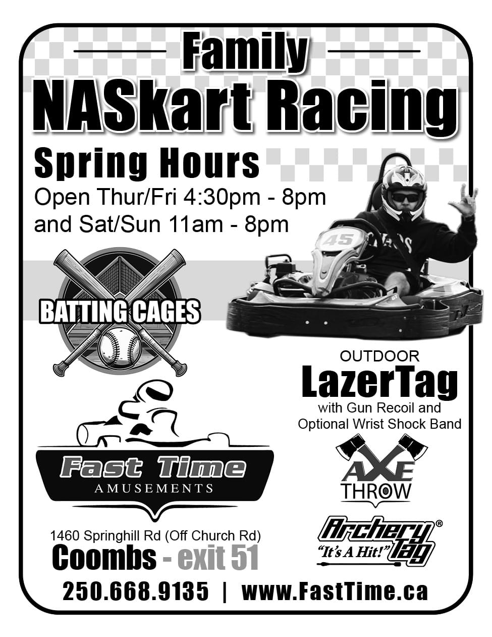 Fast Time Family NASkart Racing Coombs BC ad inCoffee News Vancouver Island