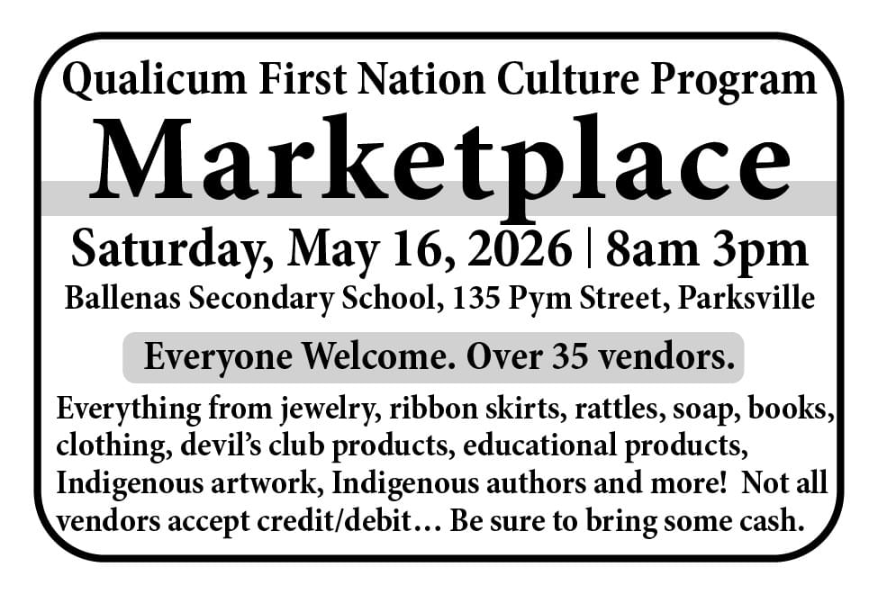 Qualicum First Nation Culture Marketplace BC Ad in Coffee News