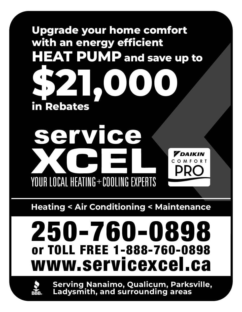 Service xcel heat pump ad in Coffee News