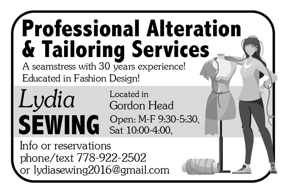Lydia Sewing Ad in Coffee News