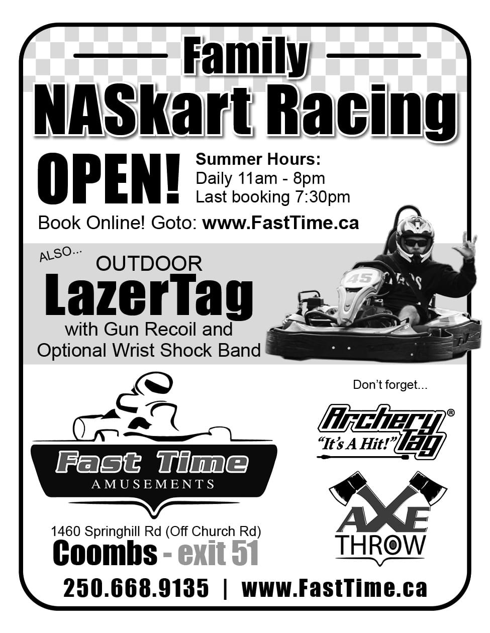 Fast Time Amusements Ad in Coffee News