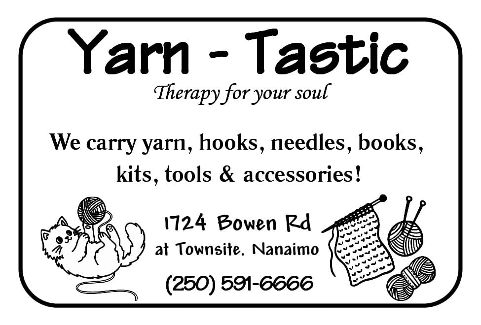 Yarn-Tastic Qualicum Beach Nanaimo BC ad in Coffee News