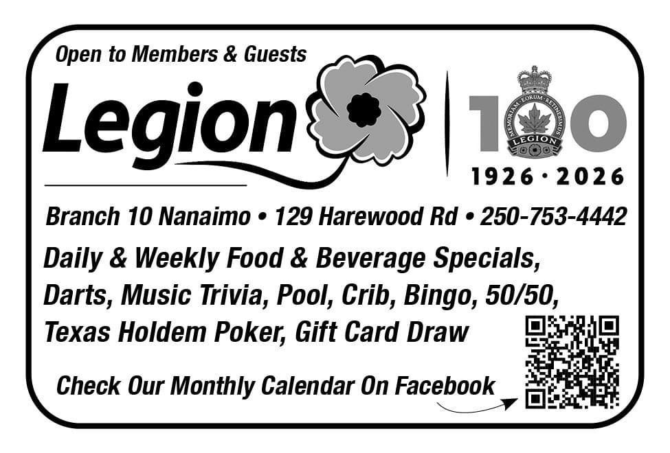 Royal Canadian Legion Branch 10 Nanaimo BC Ad in Coffee News
