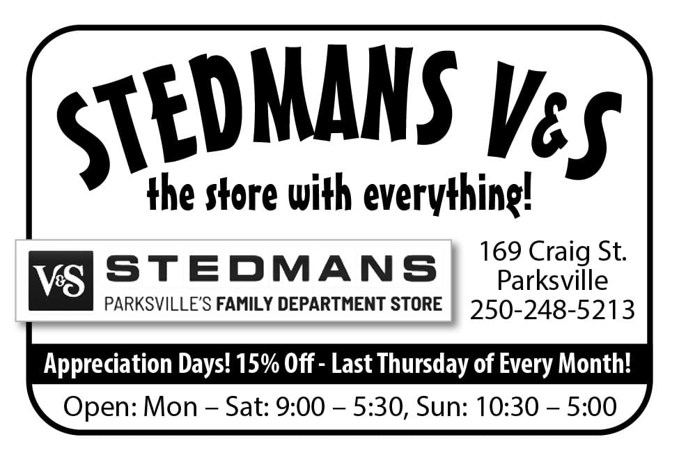 Stedmans Variety Store Parksville's Family Department Store Ad in Coffee News