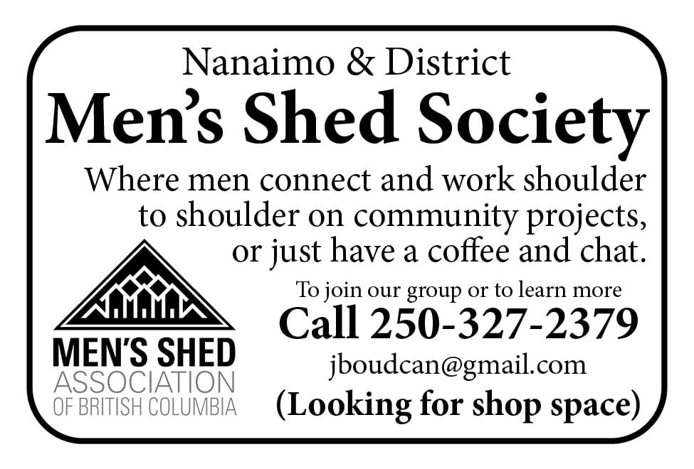 Nanaimo and District Men's Shed Society Ad in Coffee News