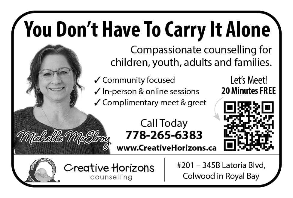 Creative Horizons Counselling Compassionate Counselling in Colwood BC Ad in Coffee News