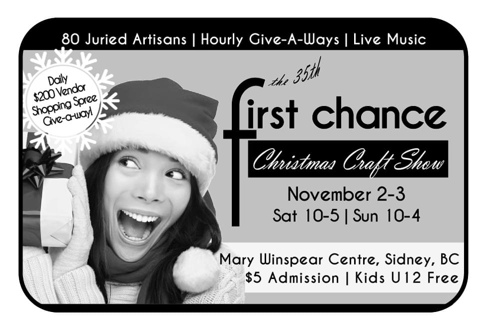 First Chance 2024 Christmas Craft Fair Nov 2-3 Sidney BC Ad in Coffee News 