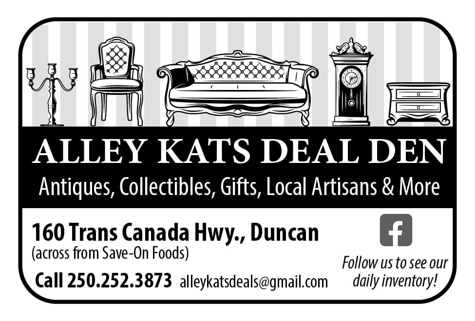 Alley Kats Deal Den Antiques Collectibles Ad in Coffee News