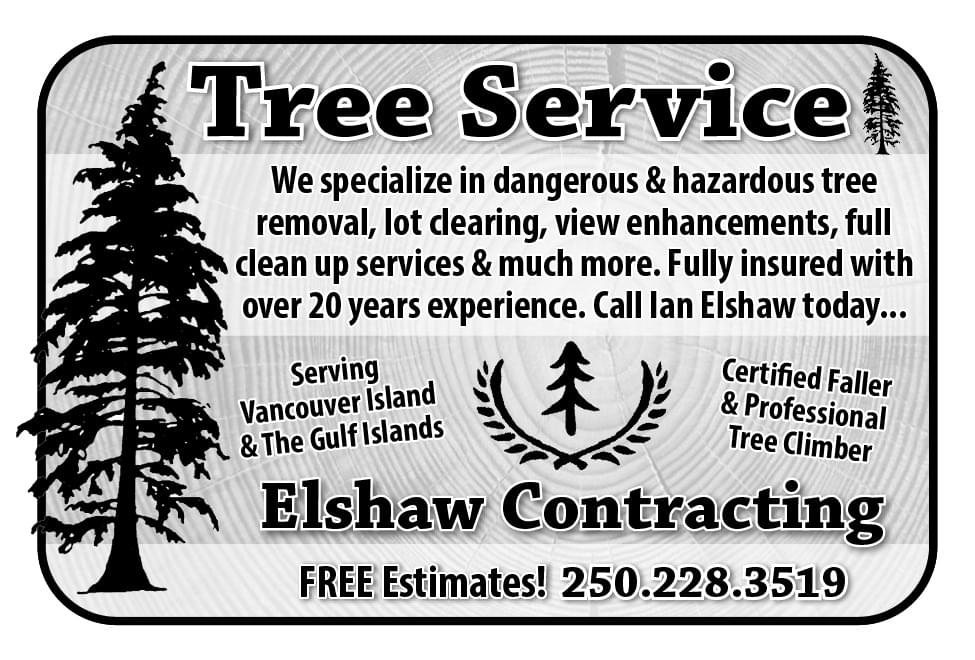 Elshaw Contracting Tree Services Qualicum Parksville BC Ad in Coffee News