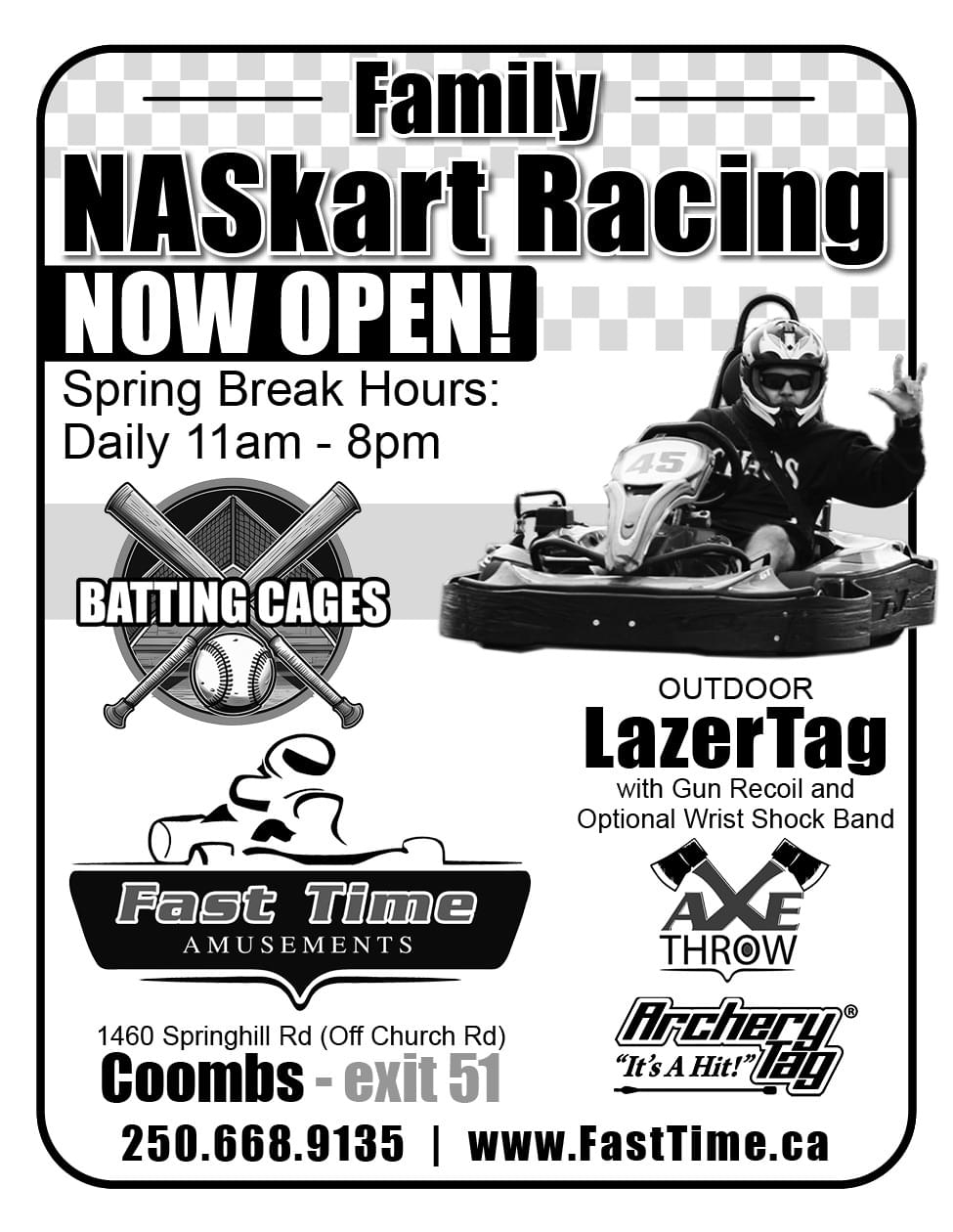 Fast Time Family NASkart Racing Coombs BC ad inCoffee News Vancouver Island