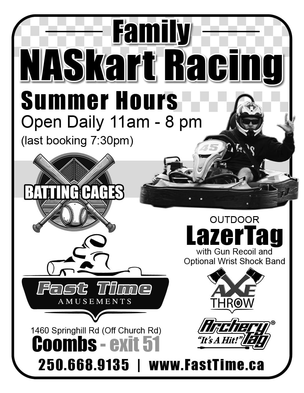 Fast Time Family NASkart Racing Coombs BC ad inCoffee News Vancouver Island