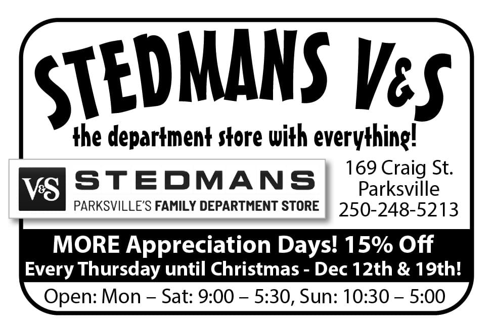 Stedmans Variety Store Parksville's Family Department Store Ad in Coffee News