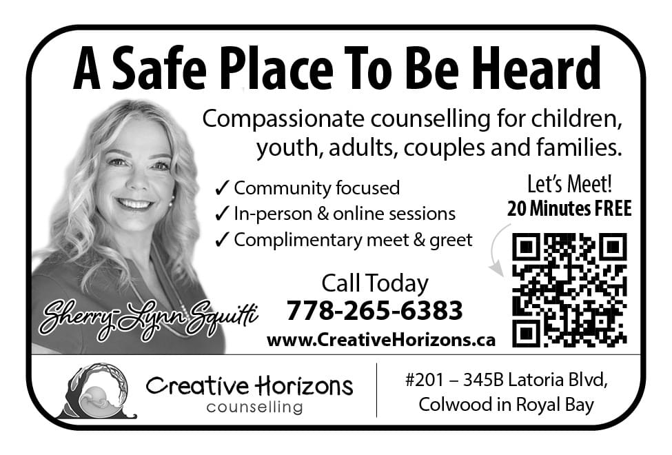 Creative Horizons Counselling Compassionate Counselling in Colwood BC Ad in Coffee News