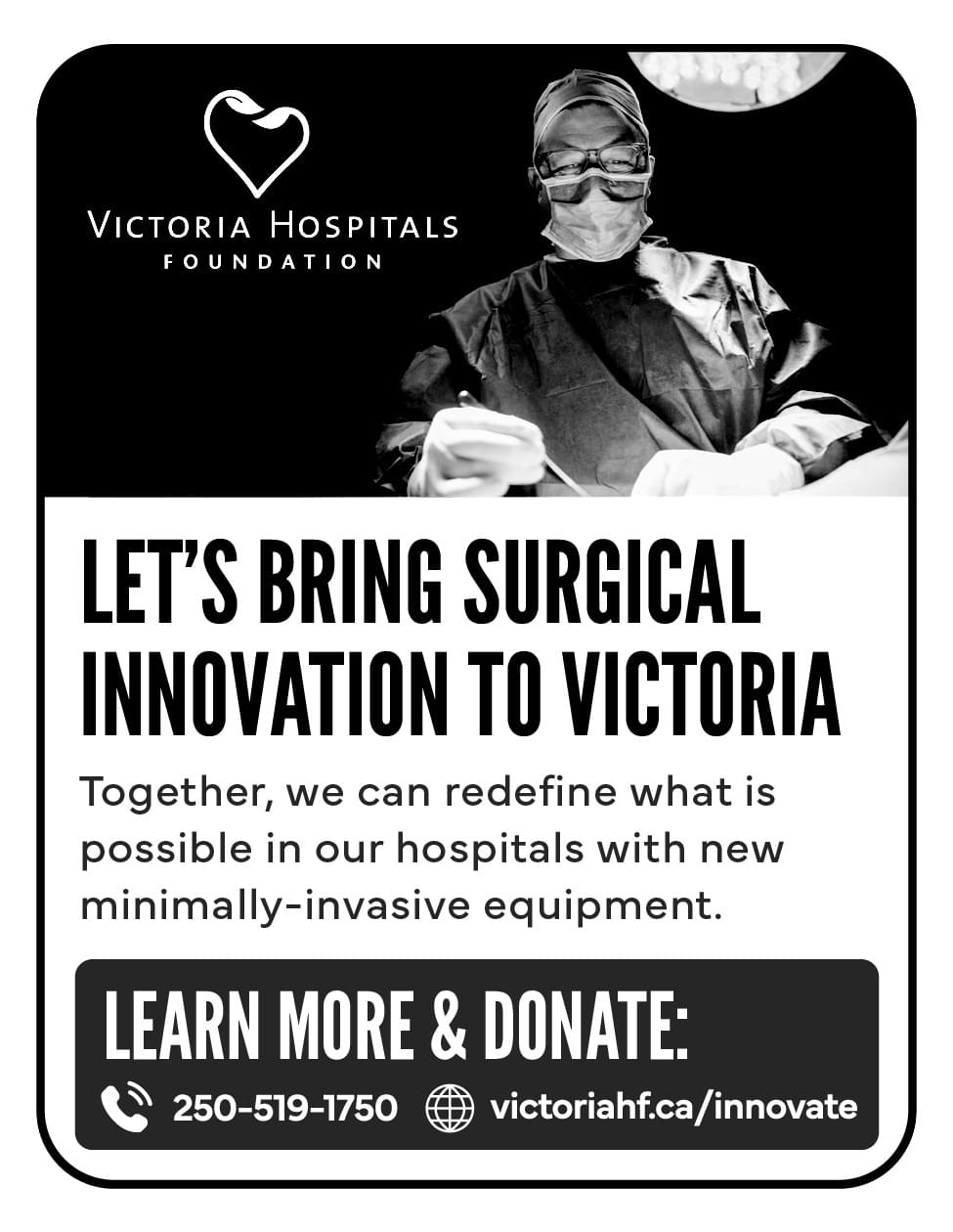 Victoria Hospitals Foundation ad in Coffee News