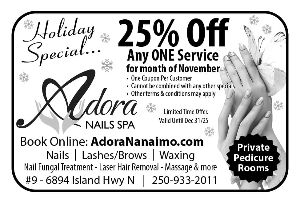 Adora Nails Spa Nanaimo Nails Lashes Brows Waxingad in Coffee News