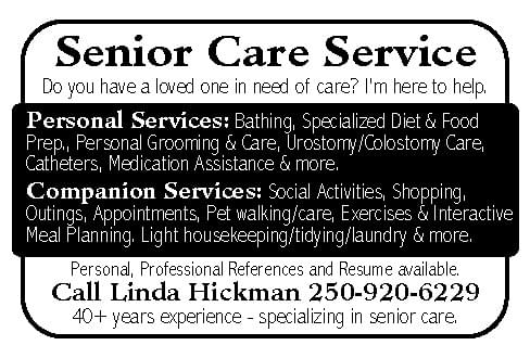 Linda's Care Services Ad in Coffee News