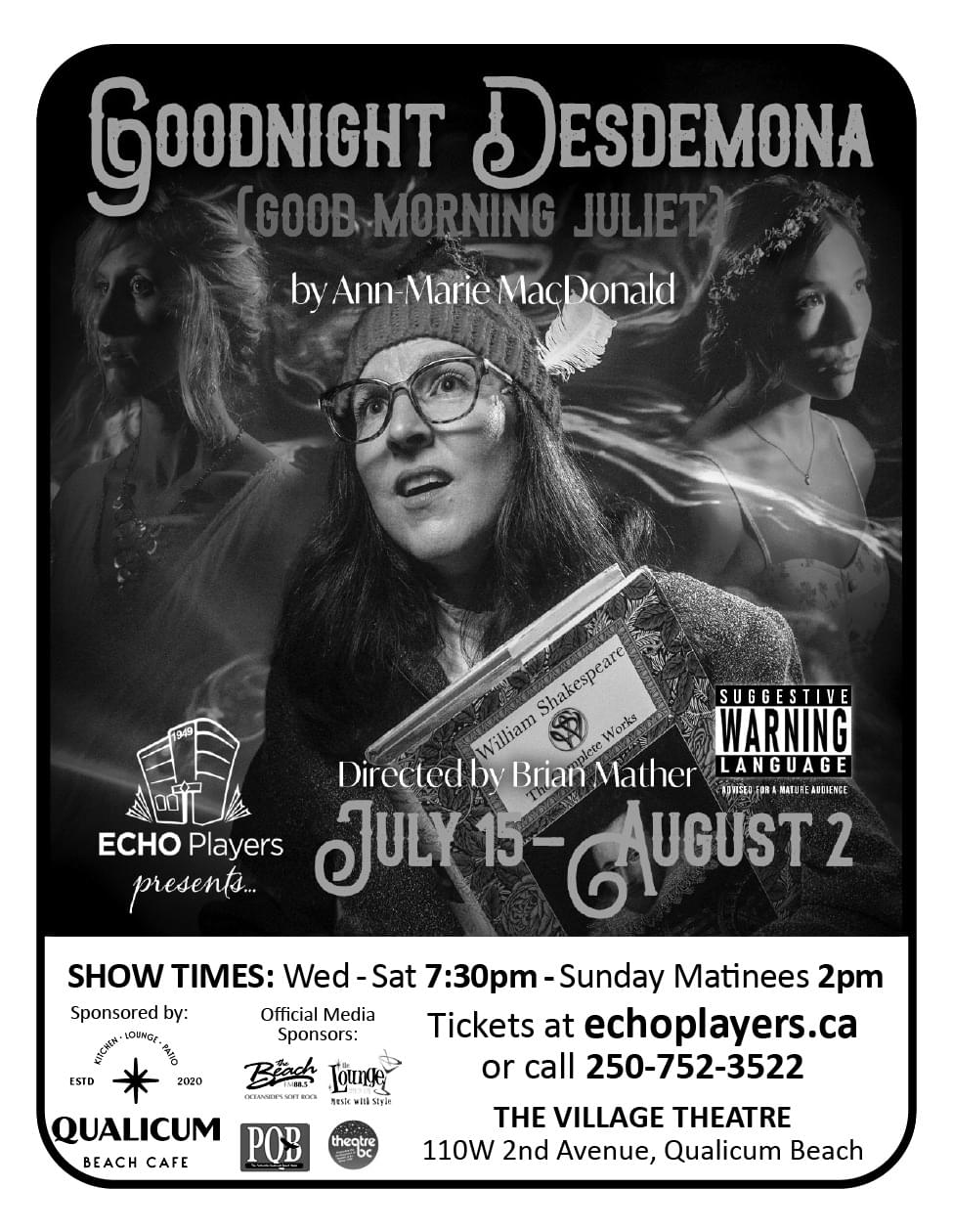 Echo Players presents Goodnight Desdemona Ad in Coffee News